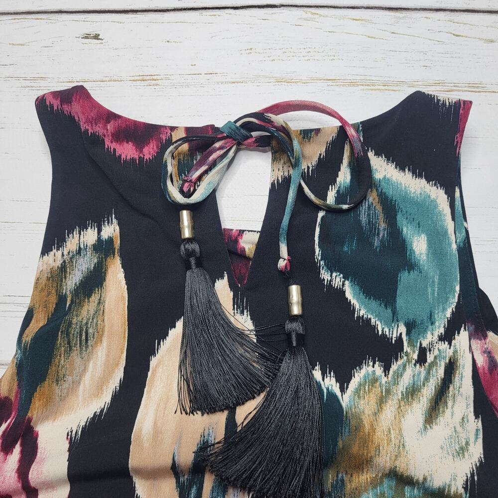 Tommy Bahama Jasmina Blooms Twist Front Maxi Dress Black Red Floral Small - Picture 6 of 8